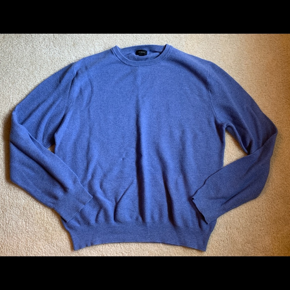 J. Crew Mens Cornflower Blue Cotton Sweater Size XL